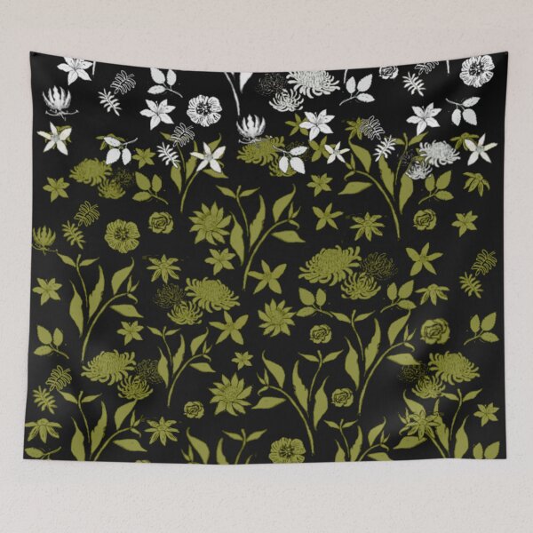 Item preview, BURNISHED GOLD AND WHITE FIELD OF FLOWERS designed and sold by KINGTOUCAN.