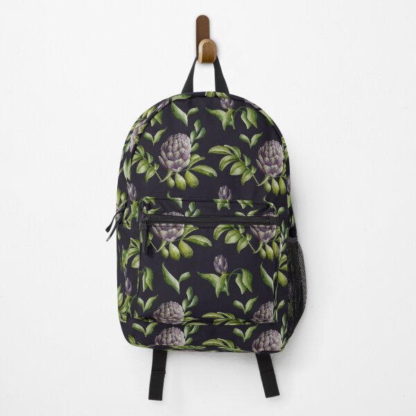 Item preview, Beautiful watercolor floral seamless pattern with purple artichoke and green leaves on the dark background. Elegant hand-drawn nature ornament. designed and sold by BananiLettering.