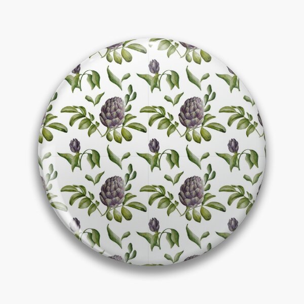 Item preview, Beautiful watercolor floral seamless pattern with purple artichoke and green leaves on the white background. Elegant hand-drawn nature ornament. designed and sold by BananiLettering.