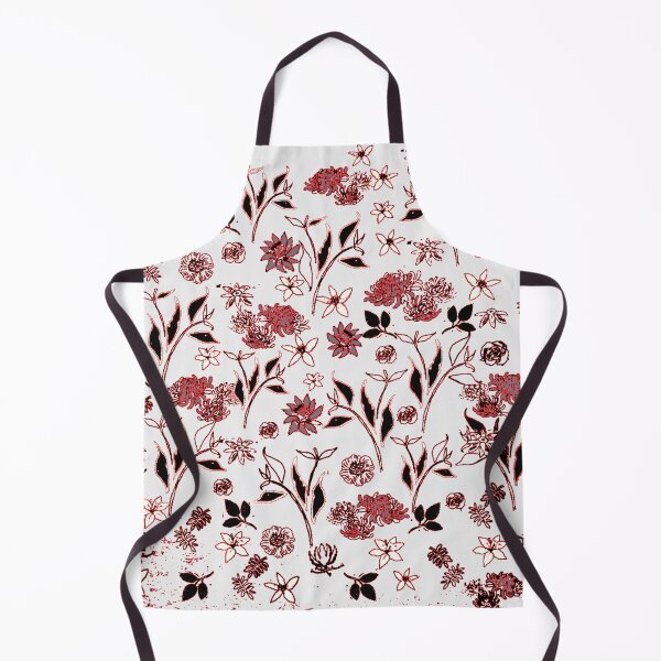 Item preview, RED LINEDRAWING FLORAL designed and sold by KINGTOUCAN.