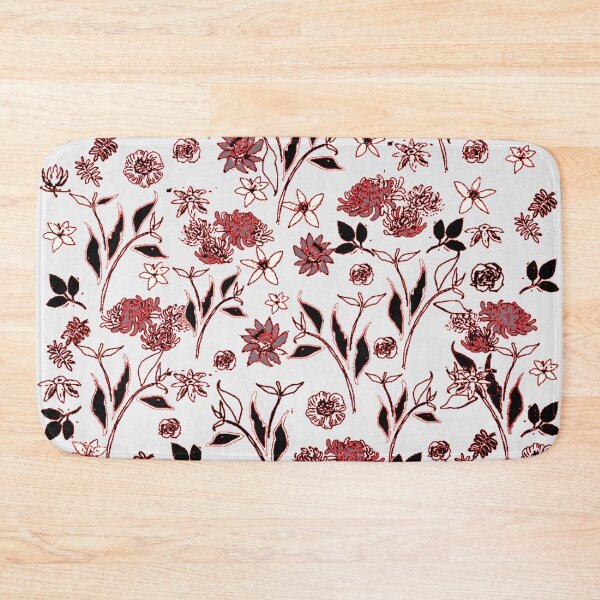 Item preview, RED LINEDRAWING FLORAL designed and sold by KINGTOUCAN.