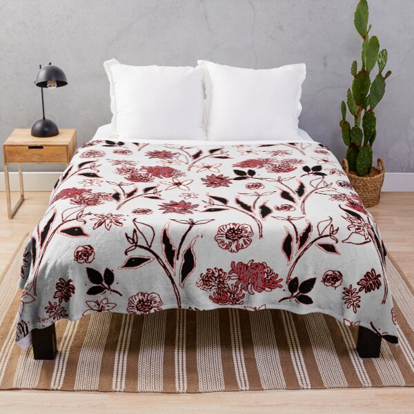 Item preview, RED LINEDRAWING FLORAL designed and sold by KINGTOUCAN.