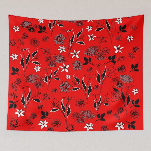 Item preview, RED FLORAL FIELD designed and sold by KINGTOUCAN.