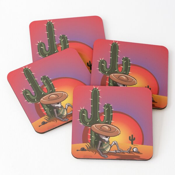 Item preview, Cactus and skeleton at sunset in the desert designed and sold by LEGADOVISUAL.