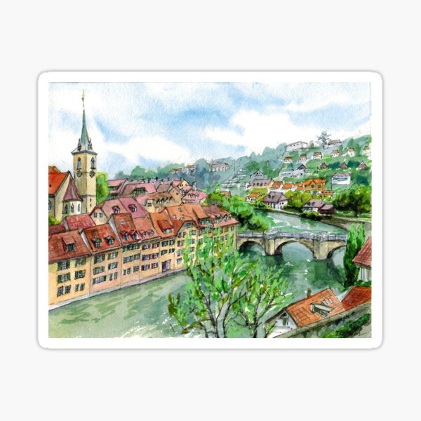 Item preview, Bern cityscape Switzerland designed and sold by Colibri77.