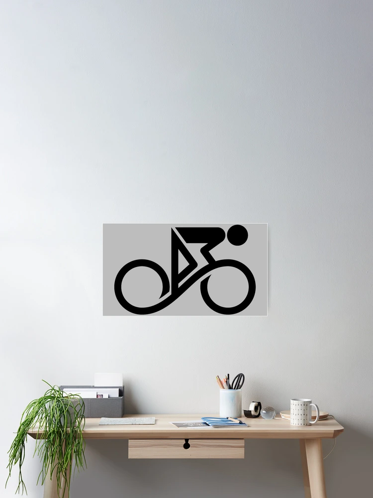 Thumbnail 2 of 3, Poster, Abstract Cyclist Line Art Infinity designed and sold by RabeDesigns.