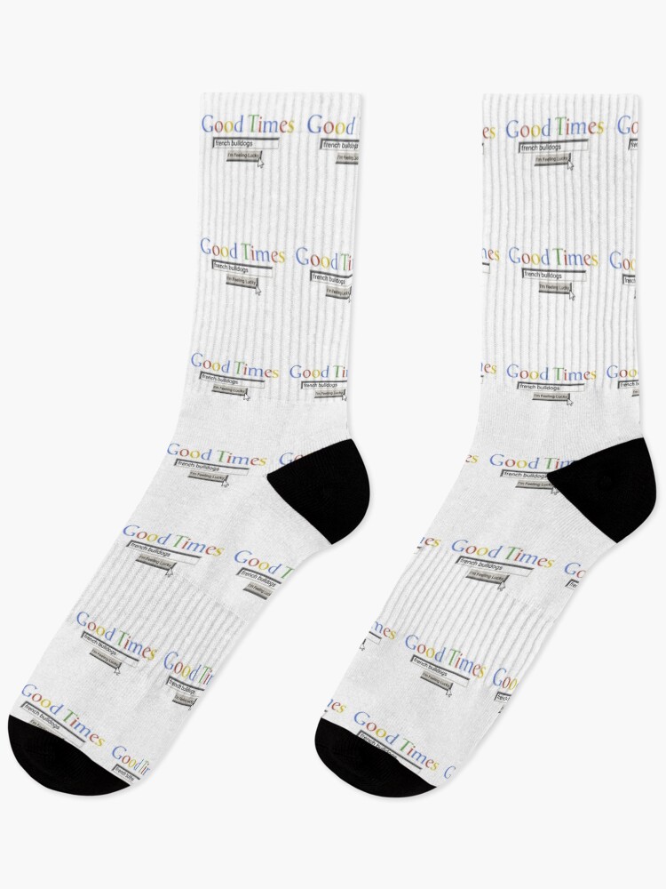 Imagen 1 de 5, Calcetines con la obra Good Times French Bulldogs, diseñada y vendida por Graograman.