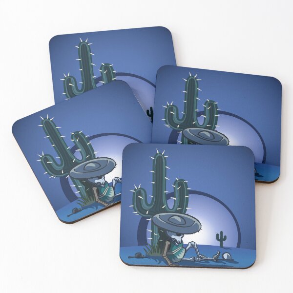 Item preview, Cactus and skeleton at night in the desert designed and sold by LEGADOVISUAL.
