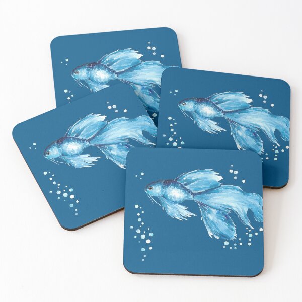 Item preview, Blue watercolour goldfish designed and sold by yourLastHope.