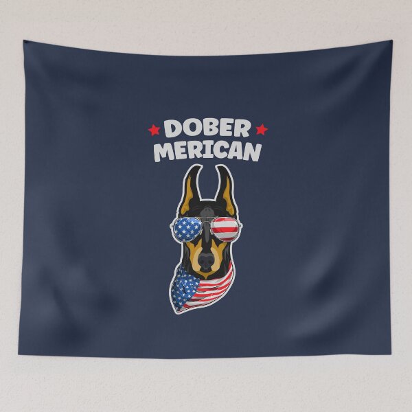 Item preview, Patriotic Doberman Dober-Merican US Flag designed and sold by Uppercase Tees.