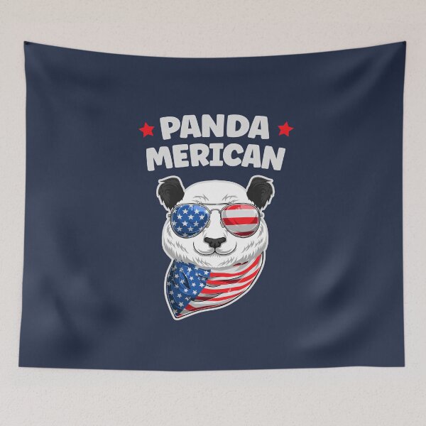 Item preview, American Panda Panda-Merican with 4th of July US Flag designed and sold by Uppercase Tees.