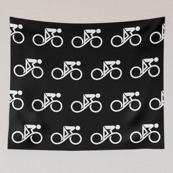 Item preview, Abstract Cyclist White Line Art Infinity designed and sold by RabeDesigns.