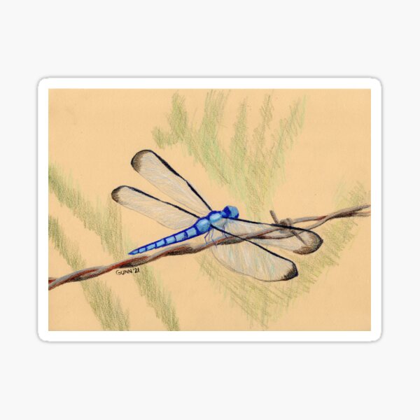 Blue Dragonfly Sticker