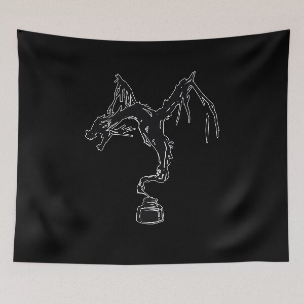 Item preview, Cool cute little black bad evil mythical fantasy ink Dragon designed and sold by FalkDania.