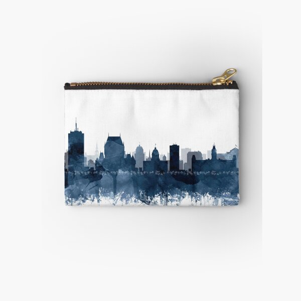 Item preview, Quebec Skyline Watercolor Navy Blue by Zouzounio Art designed and sold by zouzounioart.