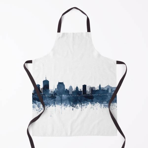 Item preview, Quebec Skyline Watercolor Navy Blue by Zouzounio Art designed and sold by zouzounioart.