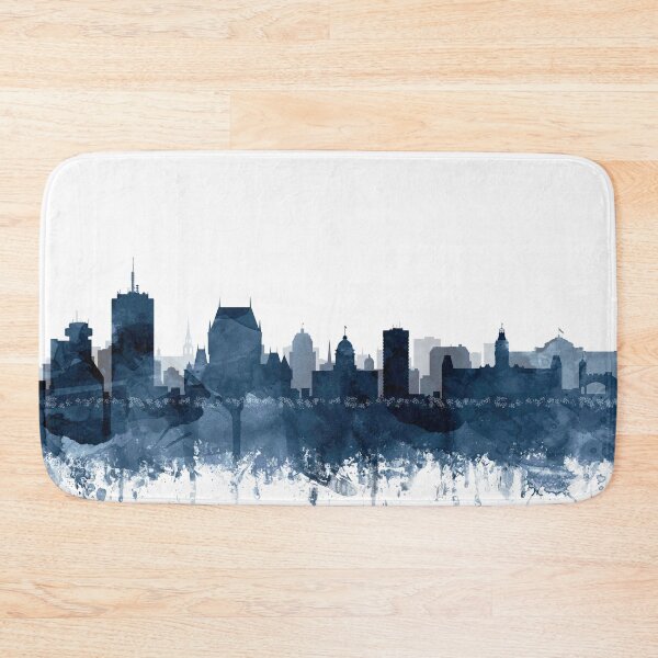 Artikelvorschau, Quebec Skyline Aquarell Marineblau von Zouzounio Art entworfen und verkauft von zouzounioart.