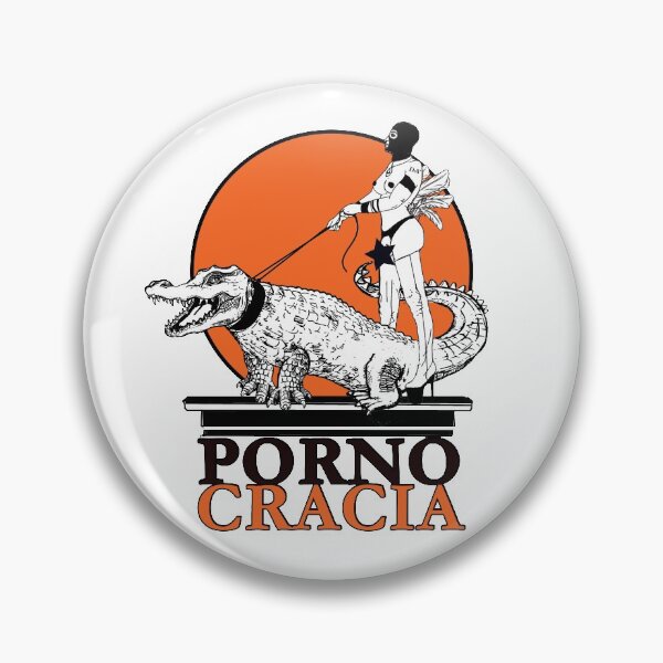 Item preview, PORNOCRACIA LOGO Orange : Alligator Crocodille on a leash designed and sold by Pornocracia.