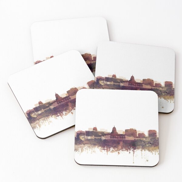 Item preview, Madison Skyline Watercolor Orange Purple by Zouzounio Art designed and sold by zouzounioart.
