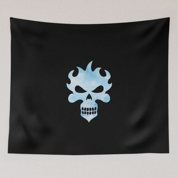 Item preview, Cool Skull In A Watercolor Sky Blue Design designed and sold by NECHSTORE.