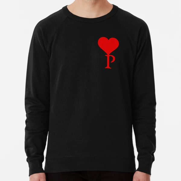 Heart with letter initial P Black backgroung