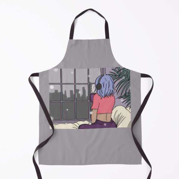 Item preview, Kawaii Purple hair Girly Anime Music Lover Girl With Headphones  designed and sold by Funwithmusic.