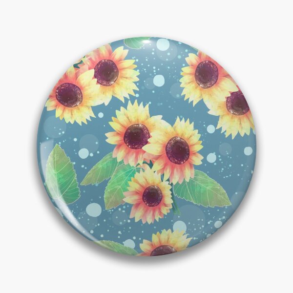 Aperçu de l'œuvre Motif bleu de tournesols étincelants créée et vendue par PocketShadow.