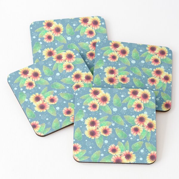 Item preview, Sparkling Sunflowers Blue Pattern designed and sold by PocketShadow.