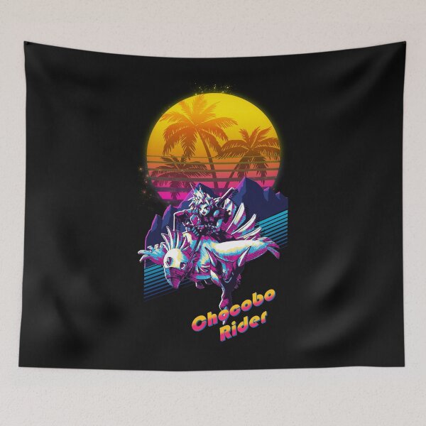 Item preview, Cloud Chocobo Riding 80s Retrowave Final Fantasy 7 designed and sold by Gabrielaxel300.