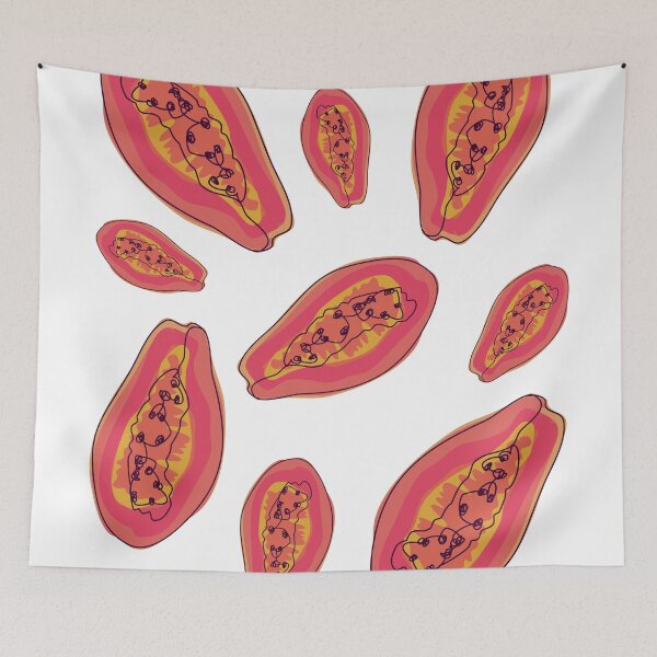 Item preview, Pink papaya print designed and sold by orangerinka.