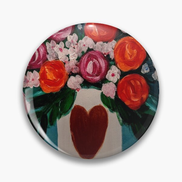 Item preview, some abstract mixed flowers in a metallic vase  designed and sold by kkartwork.