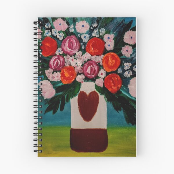 Item preview, some abstract mixed flowers in a metallic vase  designed and sold by kkartwork.