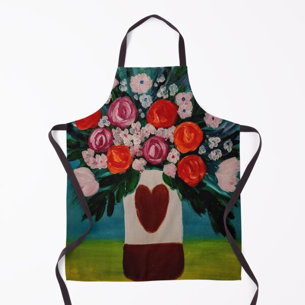 Item preview, some abstract mixed flowers in a metallic vase  designed and sold by kkartwork.