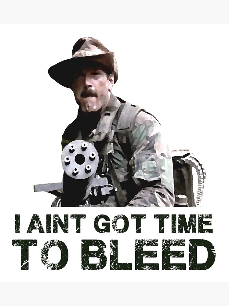 Mens Predator Blain Mini Gun Aint Got Time To Bleed Movie T Shirt
