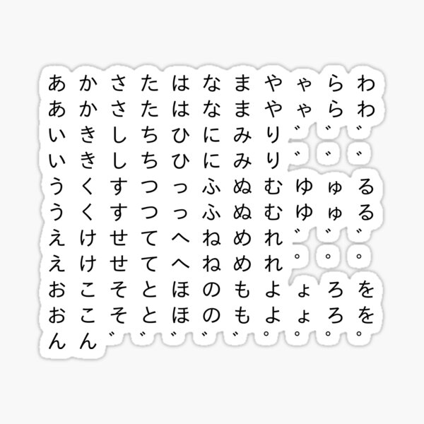 Hiragana Stickers Large Sticker