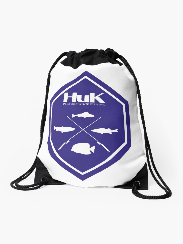 HUK Fishing pro performance fishing Drawstring Bag for Sale by