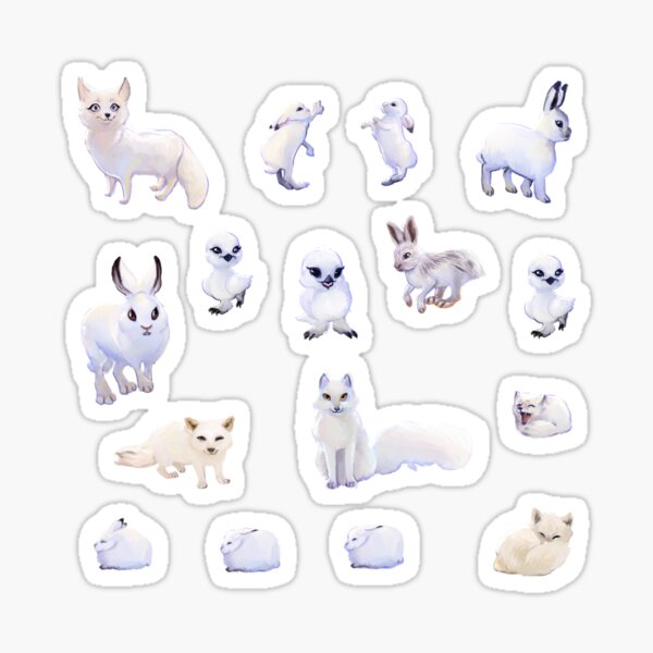 Item preview, Snow white animal sticker bundle plus designed and sold by Deathoftheself.