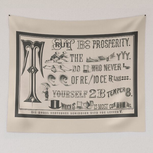 Item preview, Six Moral Sentences Beginning With The Letter T - Vintage Currier & Ives Enhanced Reproduction designed and sold by molamode.