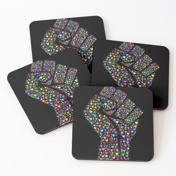 Item preview, fight, punch, black, clenched fist, hearts, heart designed and sold by Jhonnyyy.
