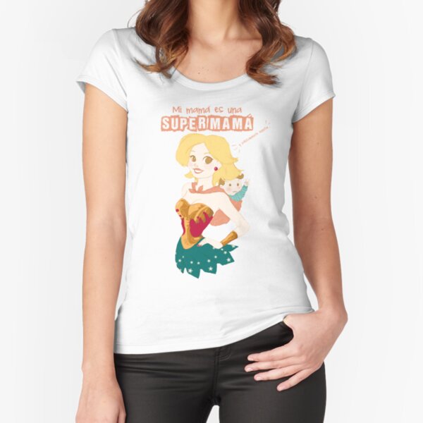 "My Mom is a superMom" (customizable) Fitted Scoop T-Shirt