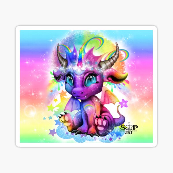 Rainbow Lil Dragonz ©Sheena Pike  Sticker