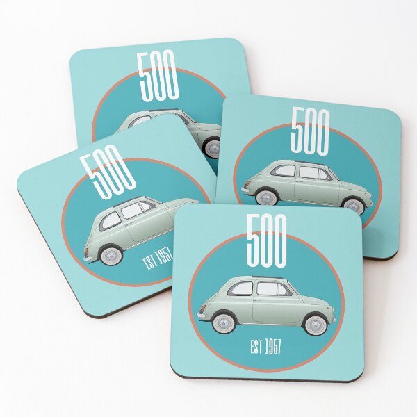 Item preview, Fiat 500 vintage car teal blue design designed and sold by MiloHarris.