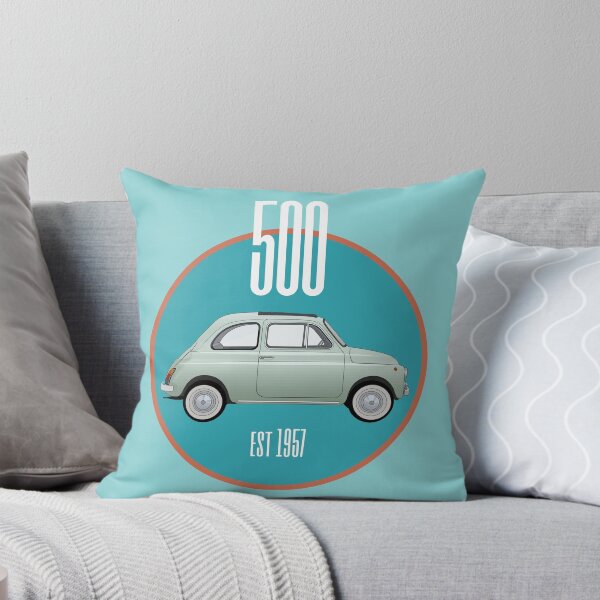 Aperçu de l'œuvre Voiture vintage Fiat 500 au design bleu sarcelle créée et vendue par MiloHarris.