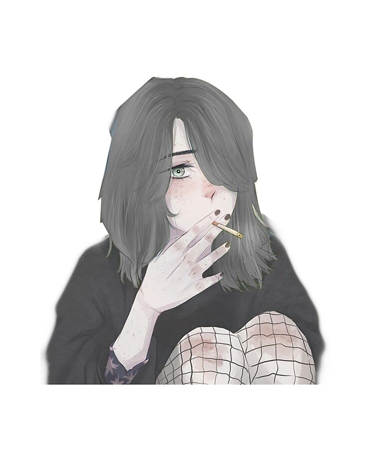 Anime girl smoking by sabkot on DeviantArt