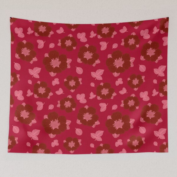 Item preview, Red florals designed and sold by IndieSkyDesign.