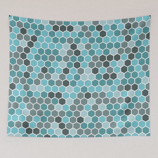 Item preview, Hexagon Aegean Teal Color trend for 2021 designed and sold by YYZDesign.