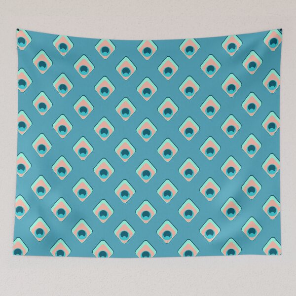Item preview, Seventies Peacock Feathers on Light Blue  designed and sold by Bluematerials.
