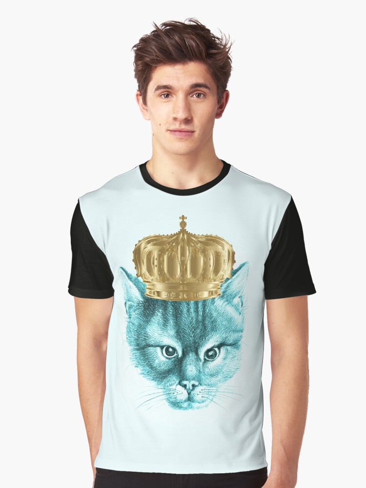 cat with crown t shirt