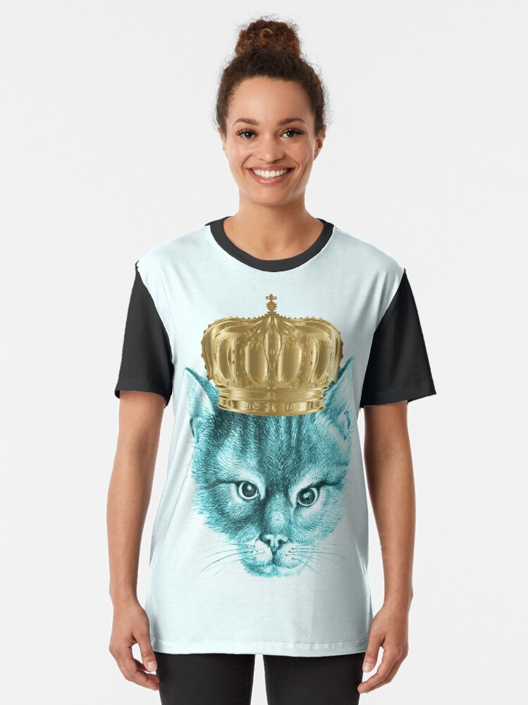 cat with crown t shirt