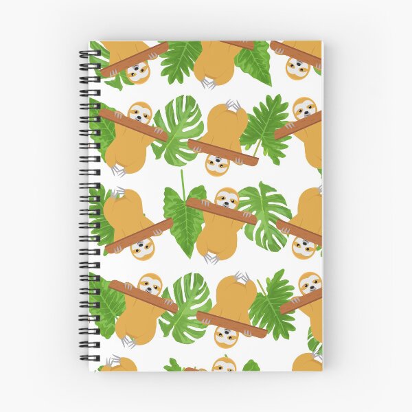 Item preview, Cute sloth illustration pattern with tropical leaves designed and sold by GulArt.